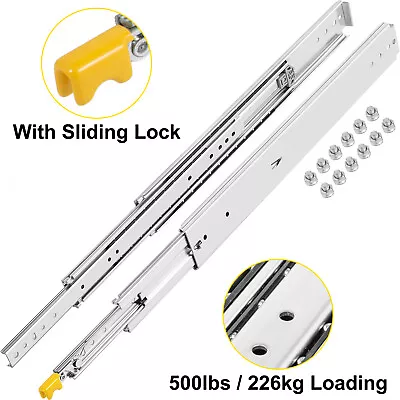 60'' Pair Heavy Duty Drawer Runners Fully Extension Ball Bearing Slide W/ Lock • £76.79