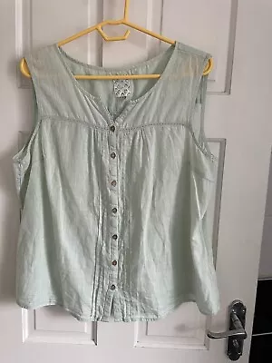 Mantaray Ladies Pale Green Sleeveless Top Size 18 • £1.70