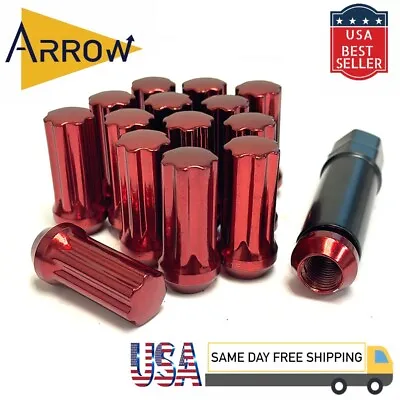 24x Red 2  M14x1.5 Spline Tuner Lug Nuts And Key Fit Ford F150 & Lincoln • $23.91