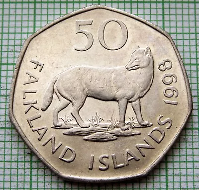 FALKLAND ISLANDS Elizabeth II 1998 50 PENCE FALKLAND ISLANDS FOX - EXTINCT UNC • £7.23