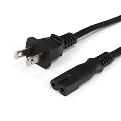 2 Prong Power Cord - Polarized (Square/Round) UL Listed - Black 6ft Power Cable • $5.20