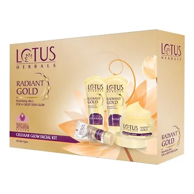 Lotus Herbals Radiant Gold Facial Kit For Instant Glow With 24K Pure Gold 170g • $28.44