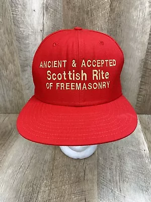 Vtg Free Mason Scottish Rite Of Freemasonry Snapback Hat Ancient & Accepted Cap • $18.87