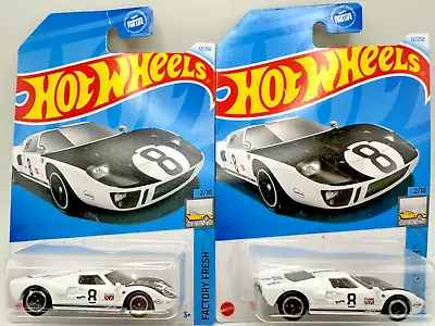 2024 Hot Wheels Ford GT-40 White #8 - Lot Of 2 1:64 12/250 Factory Fresh • $5.48