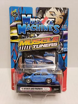 Muscle Machines Muscle Tuners '01 Mitsubishi Lancer Evolution VII Blue 2004 • $25.99