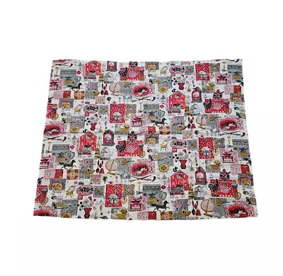Piece Vintage 36  Width X 30  Length Red White Farmhouse Western Craft Fabric • $12.71