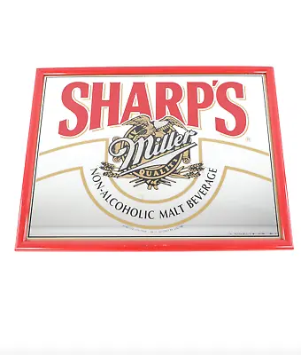 Vintage 90s Miller Brewing Co Sharp's Malt Beverage Beer Mirrored Sign Man Cave • $84.96