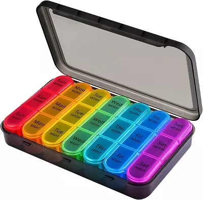 Week Medication Tablet Organizer Moisture-Proof Travel Dosette Box Dispenser • $15.98