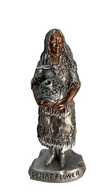 Vtg 1991 Masterworks Fine Pewter Desert Flower Indian Figurine Peter Sedlow • $28