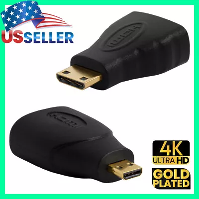 Mini Micro HDMI Adapter HDMI Type-C Type-D Male To HDMI Female Camera Converter • $7.79