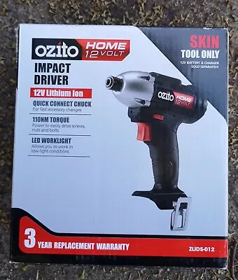 Ozito 12V Cordless Impact Driver 110NM Tool Only • $44