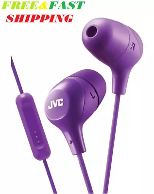 JVC Memory Foam Earbud Marshmallow With Mic Violet HAFX38V Free Shipping • $14.90