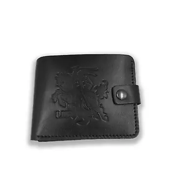 Lithuanian Men Natural Thick Leather Wallet With Coat Of Arms Symbol Black • $50