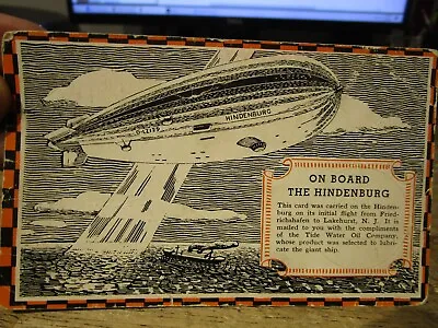 K3 NEW JERSEY Old Postcard Hindenburg Zeppelin Blimp Lakehurst Tide Water Oil CO • $39.99