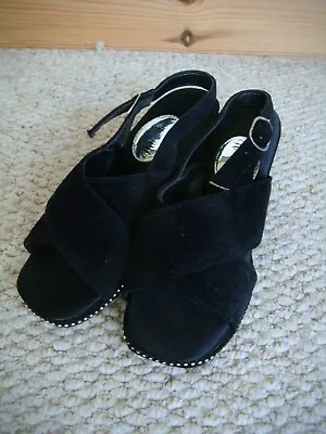 £15 • Buy Vintage 1960's Black Velvet & Diamante   Nite - Aires  Evening Shoes Size UK 3