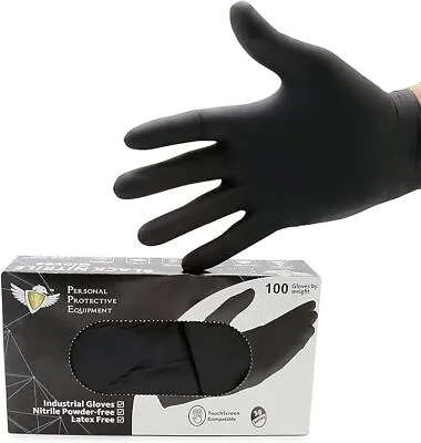 S&G Black Nitrile Gloves Latex Powder Free 3 Mil 2x100pcs 1000pcs XS/S/M/L/XL • $44.99