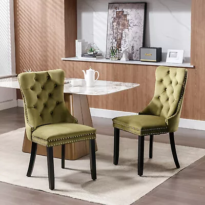 Nikki Modern Tufted Velvet Dining Chair Solid Wood Contemporary • $178.92