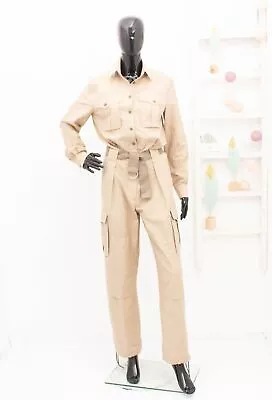 Rag & Bone Pilot Jumpsuit Beige Belted Relaxed Lightweight Aviator Boilersuit S • $191.39