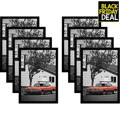 8 Pack 13x19 Black Wood Picture Wall Frame Puzzles Posters Photos Acrylic Glass • $80.99