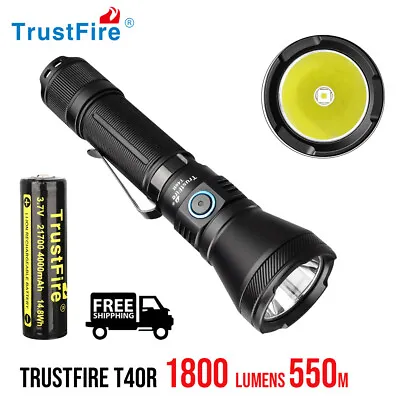 1800LM 550M LED Tactical Flashlight EDC Rechargeable IP68 Hunting Work Torch UK • $19.99