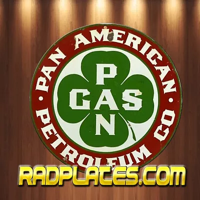 Pan American Petroleum Company Vintage Retro Aluminum Metal Sign 12  Round • $19.97