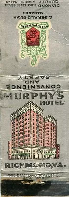 Murphys Hotel Richmond Virginia Matchbook • $3.99