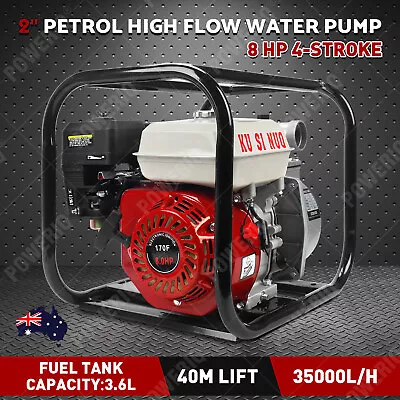 2  Petrol High Flow Water Pump 8HP Transfer Irrigation Farm Fire Fighting Garden • $189