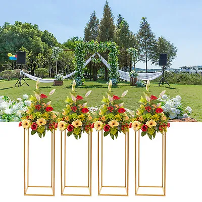 4Pcs Metal Column Gold Flower Stand F/ Aisle Road Lead Party/Wedding Decoration  • $43.70