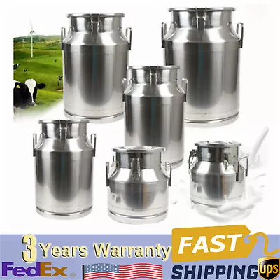 12-60L Stainless Steel Milk Can Wine Pail Bucket Oil Milk Tote Jug With Seal Lid • $19