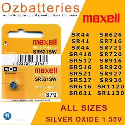 Maxell Watch Batteries Silver Oxide 516 616 621 626 920 927  - ALL SIZES • $4.40