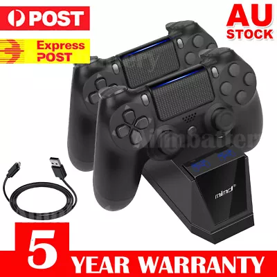 $16.99 • Buy For PS4 Playstation 4 Controller Fast Dual Charger Dock Station Charging Stand