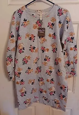 Matilda Jane Floral Sweatshirt Gray Mini Dress Sweater Oversized XXL NWT • $35