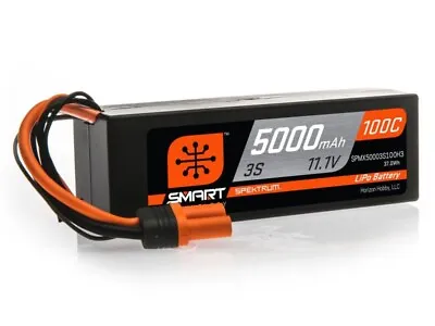 Spektrum 5000mAh 3S 11.1V 100C Smart LiPo Hardcase; IC3 O-SPMX50003S100H3 • £94.99