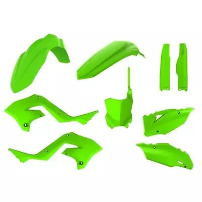 Polisport Restyled Plastics Kit Lime Green For Kawasaki KX250 2-Stroke/KX125 • $179.13