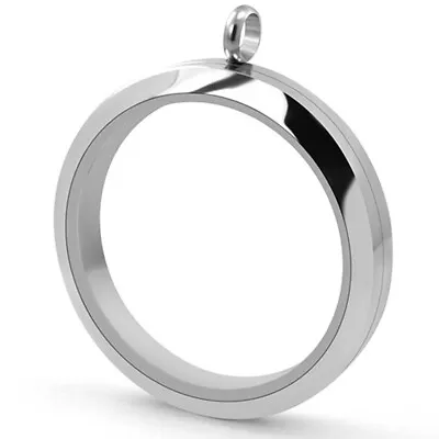 1p 38mm Sliver Stainless Steel Magnetic Closure Plain Glass Floating Locket • $2.82