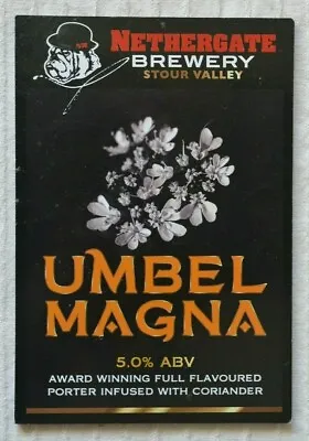 Nethergate Brewery Umbel Magna Beer Real Ale Pub Hand Pull Pump Clip Badge Front • £2.94