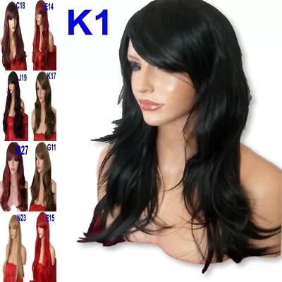Ladies Long Curly Wigs For Women Wavy Hair Party Cosplay Wig • £12.99