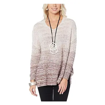 $16.99 • Buy MarlaWynne Unstructured Ombré Marled Knit Sweater (Rose, S)