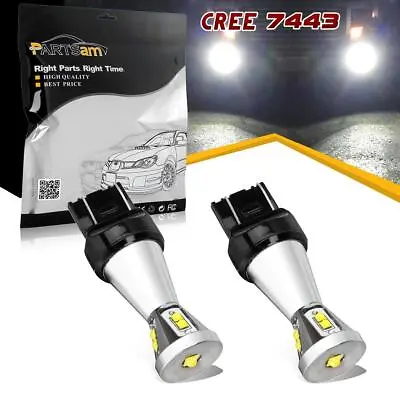 7443 880 881 White Backup Reverse Tail Brake LED Light Bulb Cree Projector • $10.73