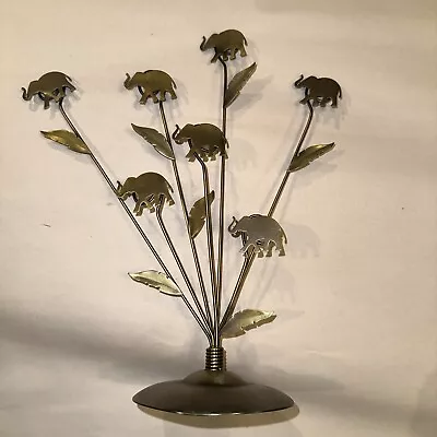 Metal Elephant Wire Picture Tree Holder With 7 Picture Slots • $22.50