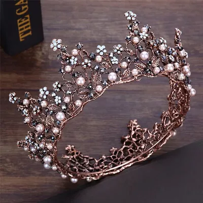 Vintage Tiara Crown Woodland Princess Queen Headdress Copper Gift Bridal Real Me • $26.99