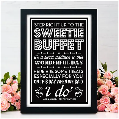 £15.95 • Buy PERSONALISED Wedding Signs Sweet Table Candy Bar Sweetie Buffet Vintage Signs
