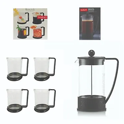 Bodum Brazil 1 Litre French Press Coffee Maker 8-Cup + 4 Cup Set 200ml BOTHBNIB • $79.99
