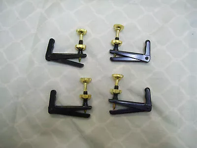  Black Violin Fine Tuners W Gold Screws 4 Pcs  Adjuster  4/4  Size • $7.95