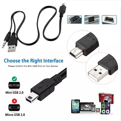 Mini USB To USB & 3.5MM (2 IN 1) Audio Jack Charge Cable For MP3 & MP4 Speakers • $3.72