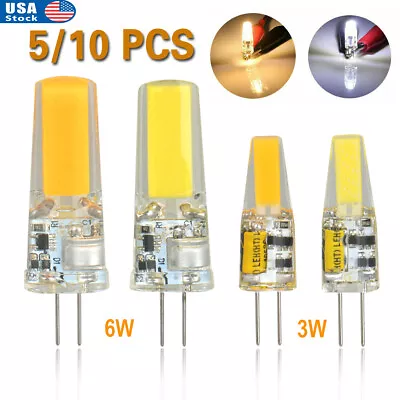 5/10 Pcs G4 COB LED Lights Bulbs 3W/6W 12V AC/DC High Quality Lamps Bulbs White • $11.70