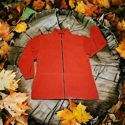 CABELA'S Men's XL Fleece Jacket Orange POLARTEC Sweater Outdoor Fishing FULL ZIP • $26.99