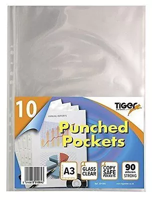 £64.99 • Buy A3 Landscape & Portrait Punched Pockets Poly Plastic  Clear File Document Wallet