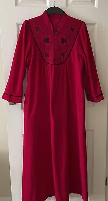 £28 • Buy Ladies Size 12/14 Vtg Pink Velour 3/4 Sleeve Zip Front Dressing Gown/House Coat