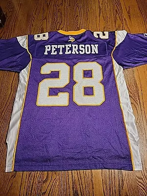 Reebok Minnesota Vikings Adrian Peterson Jersey Mens Size Medium NFL Football  • $53.42